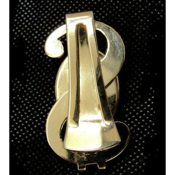 Dollar Sign Money Clip Imitation Tiger Eye Stainless Steel Cash ID Holder - Picture 4 of 10